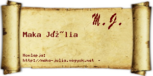 Maka Júlia névjegykártya